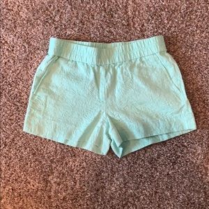 Mint Green Lace-Textured Shorts- J. Crew